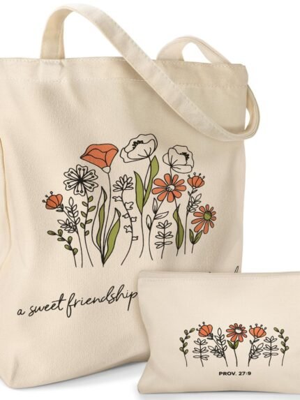 Tote bag və makiyaj çantası (2-li set) S008