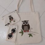 Tote bag və makiyaj çantası (3-lü set) S009