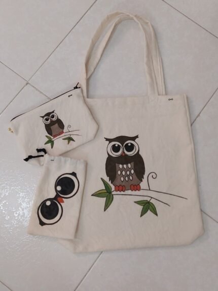 Tote bag və makiyaj çantası (3-lü set) S009