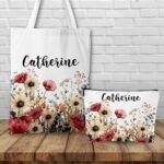 Tote bag və makiyaj çantası (2-li set) S006
