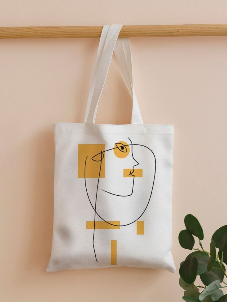 Abstract Figure Graphic Shopper Bag Şoper Çanta (Tote Bag) TB117 - Şəkil 1
