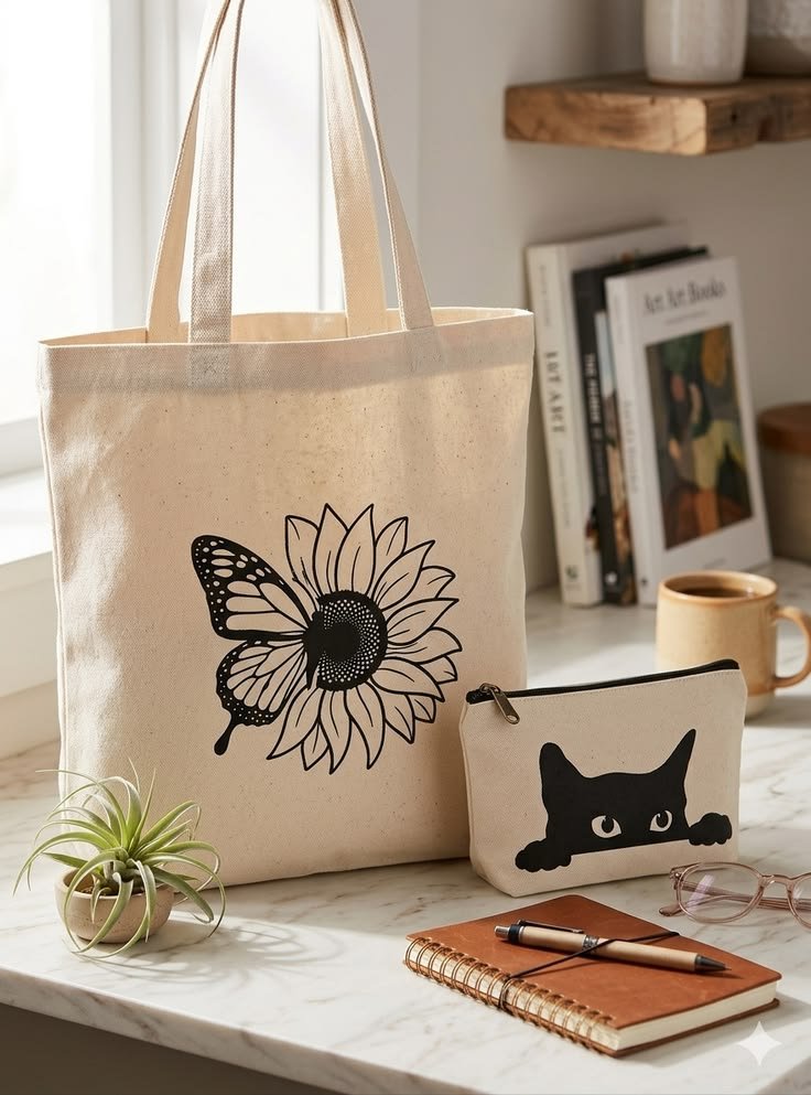 c8c9e5fff3a033475f940b9be3bcc783 Tote bag və makiyaj çantası (2-li set) S005 - Şəkil 1