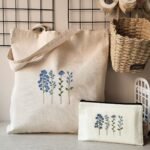 Tote bag və makiyaj çantası (2-li set) S002